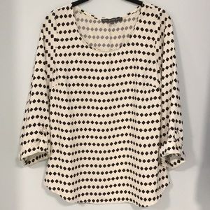 Brixon Ivy black/white 3/4 sleeve blouse size m